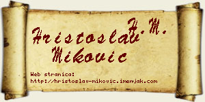 Hristoslav Miković vizit kartica